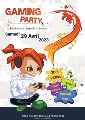 affiche gaming party 2023